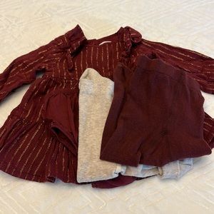 ❤️❤️SOLD❤️❤️Burgundy- baby girl dress